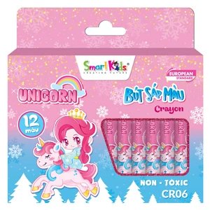 Smart Kids Unicorn 12-Color Washable Wax Crayon Set for Kids – Safe Non-Toxic Drawing & Coloring Crayons (CR06)